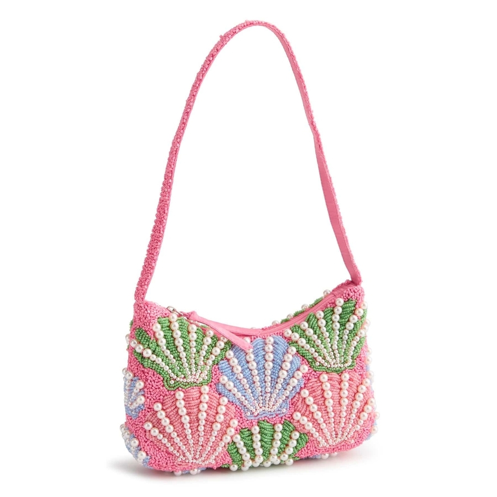 Vera Bradley Mini Roxbury Crescent Shoulder Bag (Cottage shells in Beaded) - Picture 2 of 10